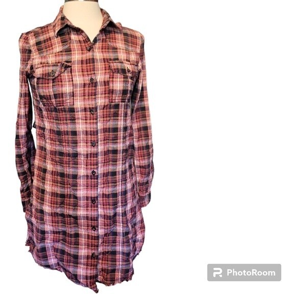 Japna Dresses & Skirts - JAPNA Fall Plaid Button Down Shirt Dress - M